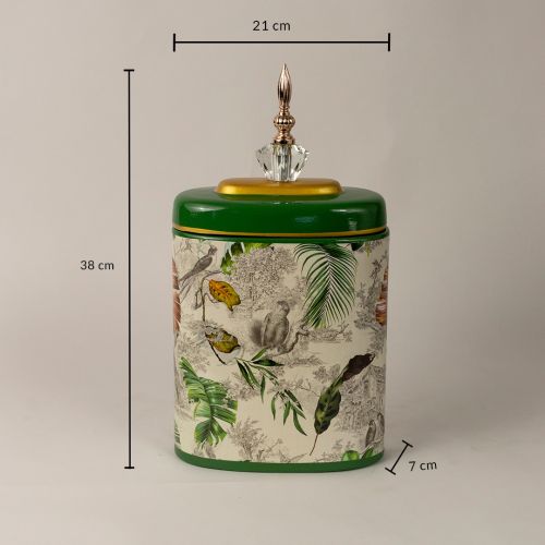 Tropical Leaves Jar - Medium Dimensions