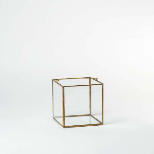 De Flores Modern Square Glass Candle Holder-Small