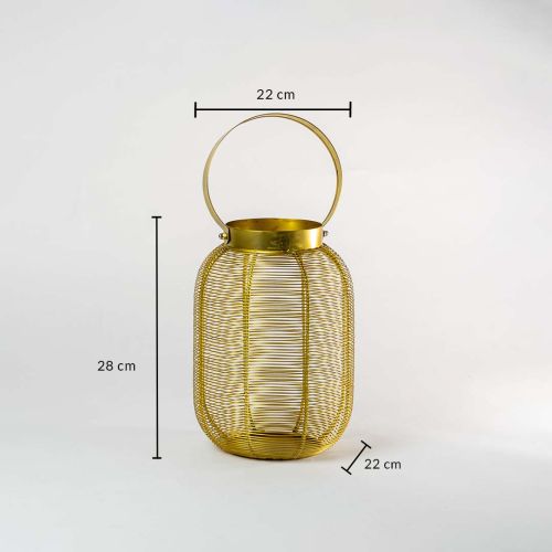 Gold Constellation Stainless Steel Wired Tealight Lantern - Small Dimensions