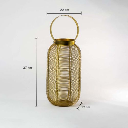 Gold Constellation Stainless Steel Wired Tealight Lantern - Medium Dimensions