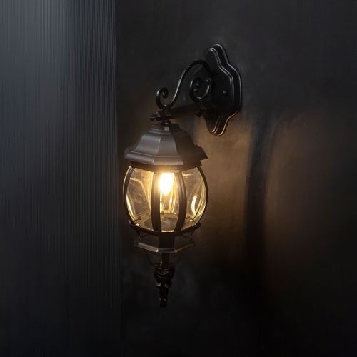 Industrial Down Wall Light - Black