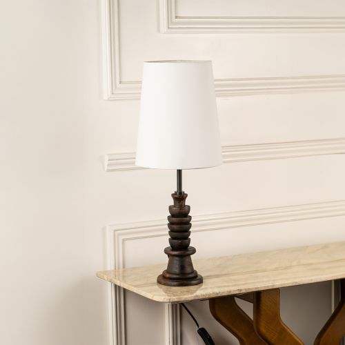 Tucasa Table Lamp White Shade Light Off White Background