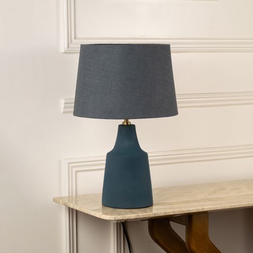 Martin Table Lamp Blue Light Off White Background