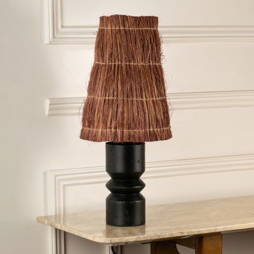 Nativa Wooden Table Lamp Light Off White Background