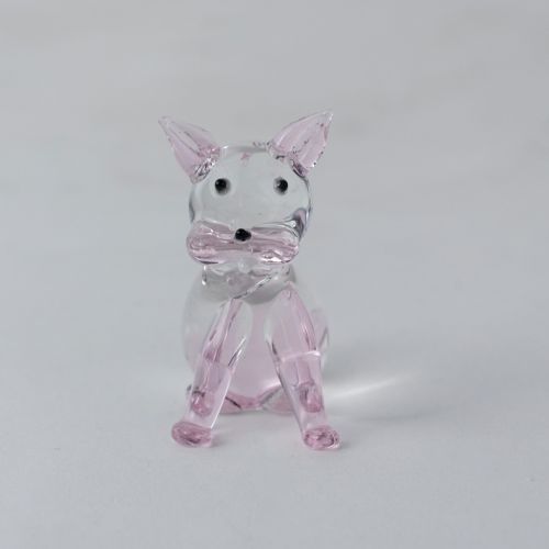 Crystal Glass Cute Lying Cat - Purple