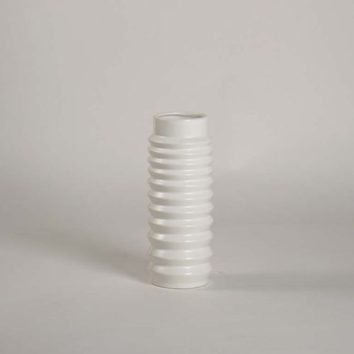 Edvin Ceramic Flower Vase White