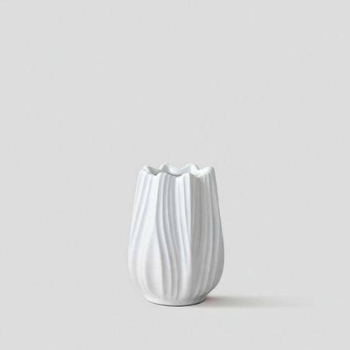 Tulip White Ceramic Flower Vase Small