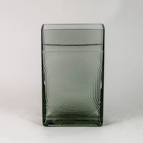 Pebble Long Modern Emerald Blue Glass Vase