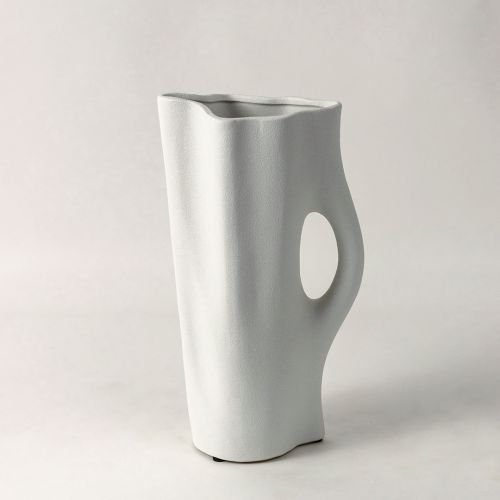 Toby White Pitcher Ceramic Matte Vase 