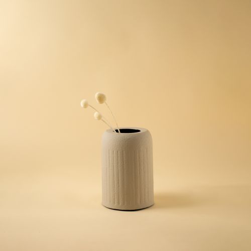 Papier Ridge Vase - Grey Lifestyle