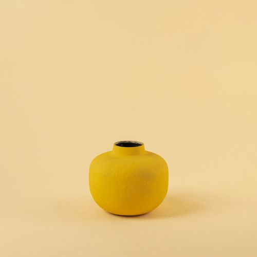 Gharvi Vase - Yellow White Background