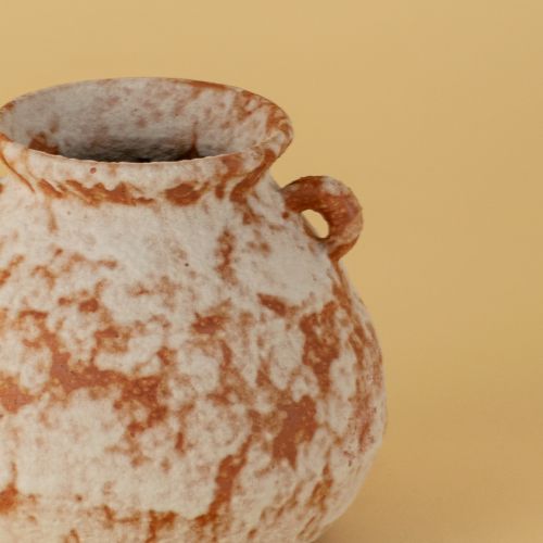 Turkish Terracotta Vase Round Shape Closeup 1