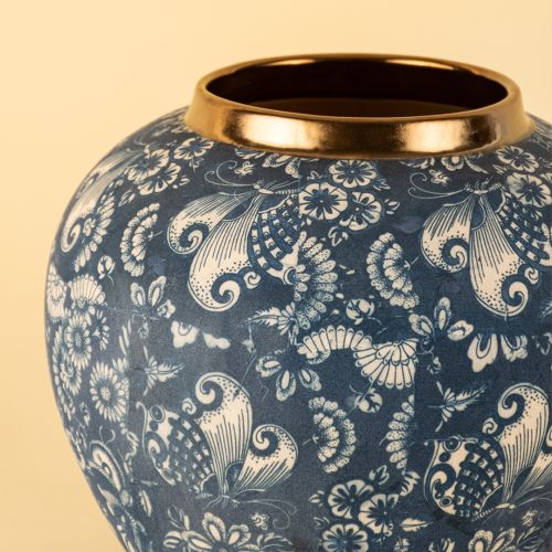 Chinese Blue Retro Vase Small Closeup 1