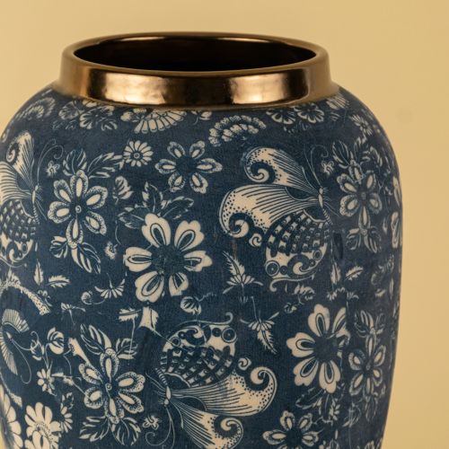 Chinese Blue Retro Vase Medium Closeup 1