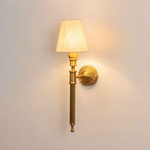 Elysian Brass Wall Sconce - Fabric Shade