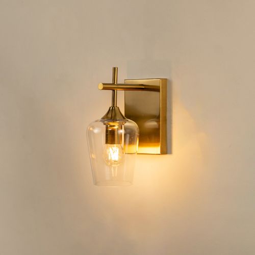 Modern Glass & Metal Golden Wall Lamp