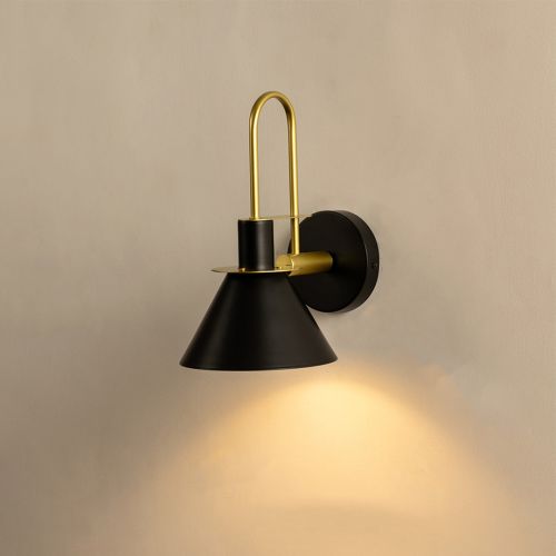 Cosmos Industrial Style Black Metal Wall Light Fixture