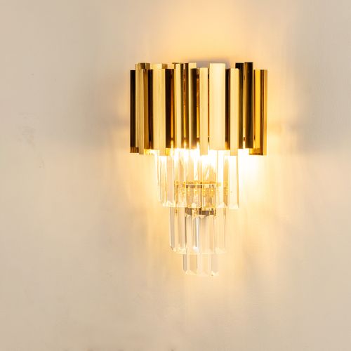 Cascade Gold Crystal Glass Wall Light