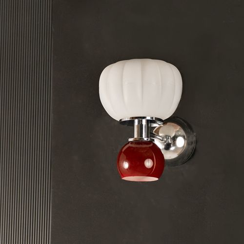 Freya Up-Down Wall Light- RedLight Off Black Background