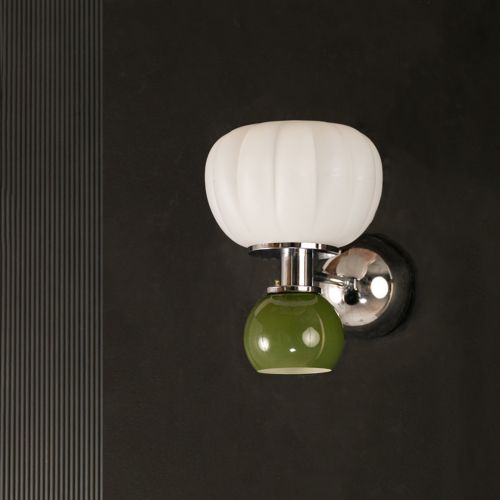 Freya Up-Down Wall Light- GreenLight Off Black Background