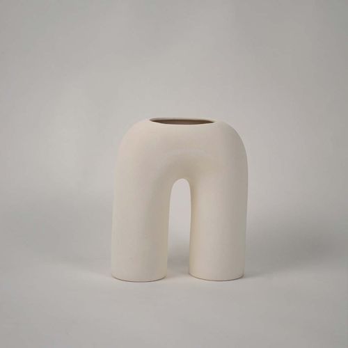Abstract Inverted U-Shaped Ceramic Flower Vase