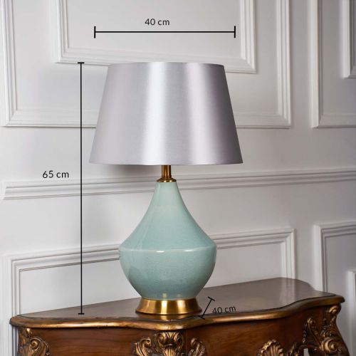 Aqua Blue Ceramic Table Lamp Dimensions