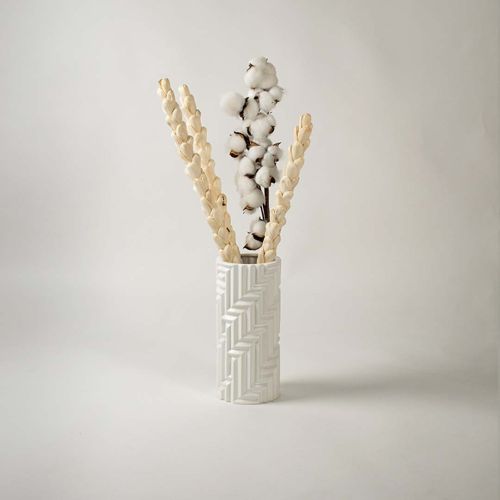 Baldvin Deco White Ceramic Flower Vase Medium