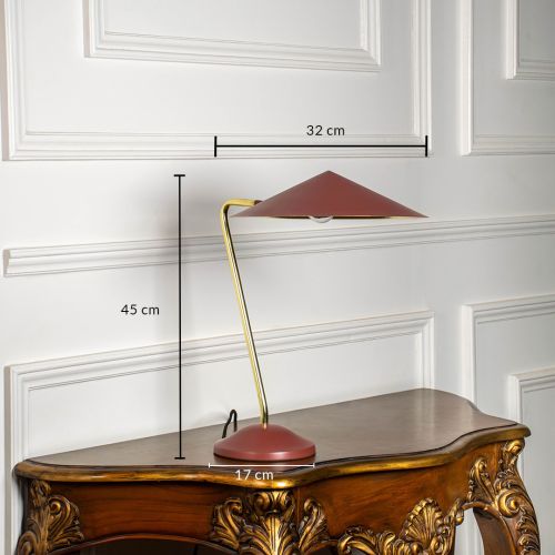 Benton Study Lamp - Paprika Finish Dimensions