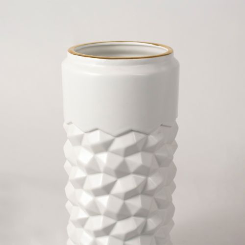 Cascade White Ceramic Flower Vase - Large