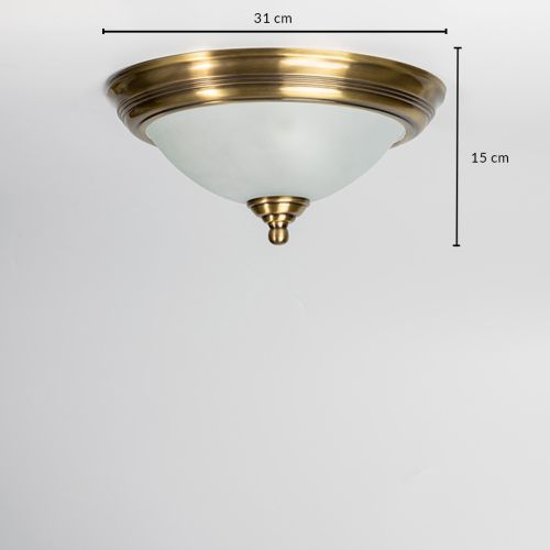 Dish Antique Brass Ceiling Light