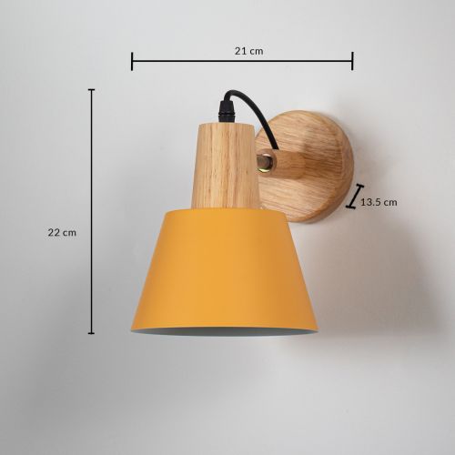 Empire Wooden Wall Light - Yellow