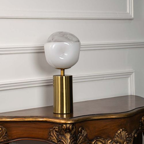 Frosted Glass Golden Metal Table Lamp