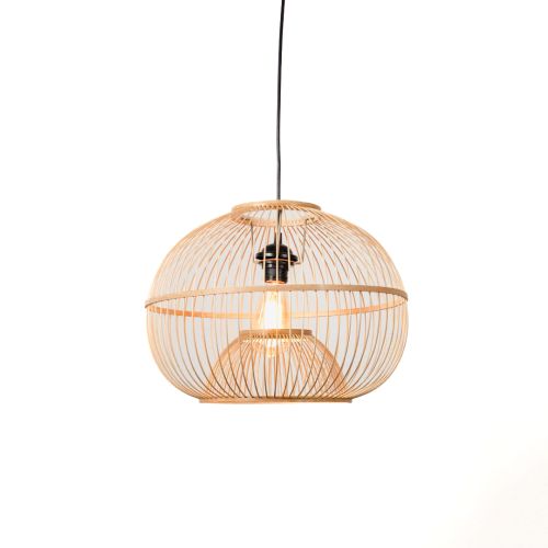 Globular Handwoven Bamboo Lamp