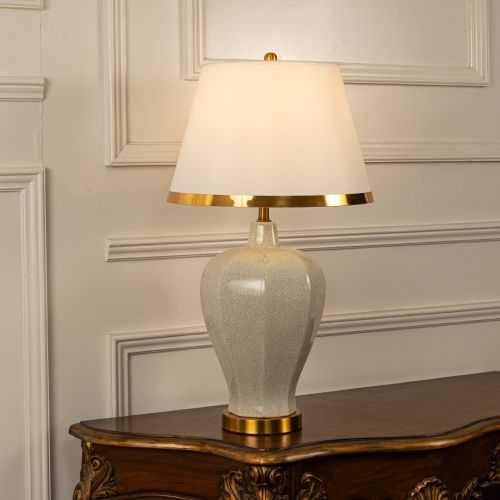 Jacoby Ceramic Table Lamp with White Shade