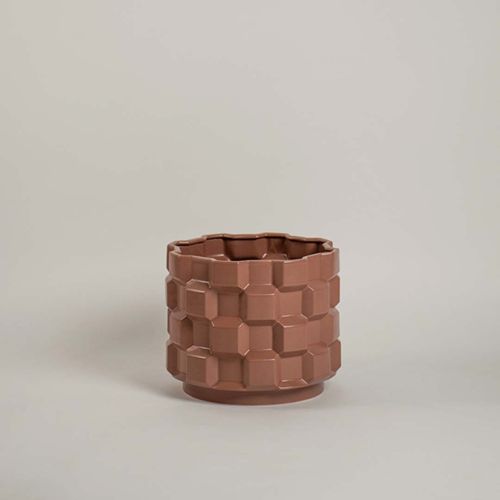 Jara Brown Ceramic Flower Vase - Medium