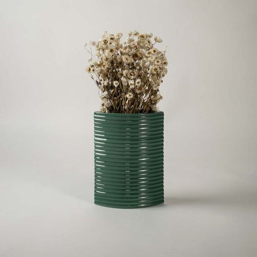 Juna Ceramic Flower Table Vase - Green