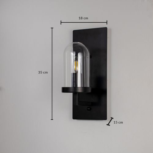 Loft Industrial Wall Light - Black