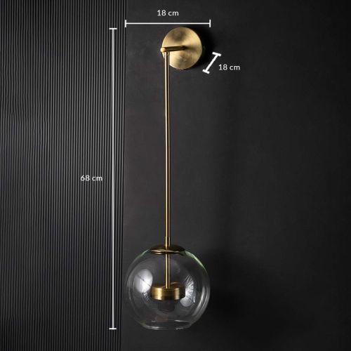 Crystal Modern Gold Metal Wall Light