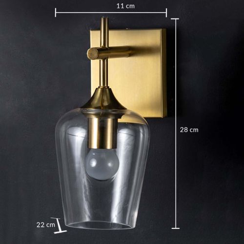 Modern Glass & Metal Golden Wall Lamp