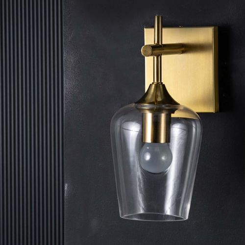 Modern Glass & Metal Golden Wall Lamp
