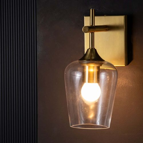 Modern Glass & Metal Golden Wall Lamp
