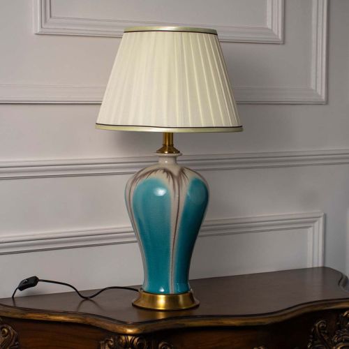 Modern Glazed Ceramic Table Lamp - Blue