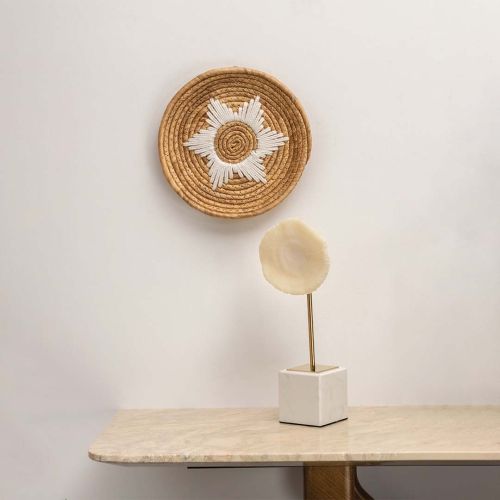 Natural & White Handwoven Wall Decor Basket