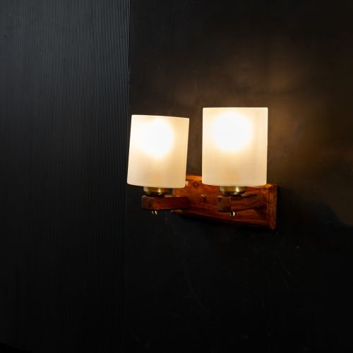 Polo Wooden Double Wall Lamp Sconce