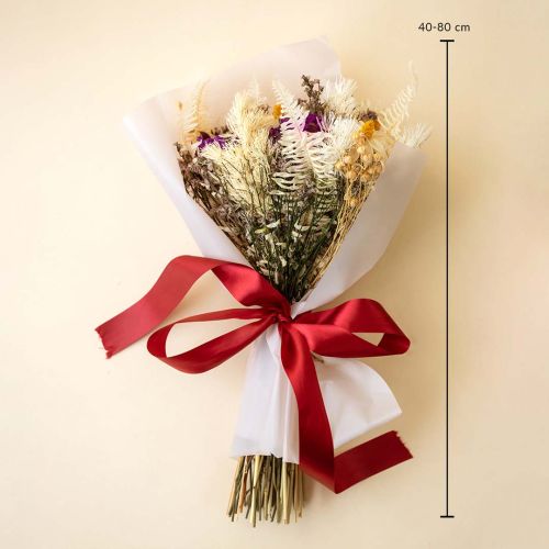 Roxo Mix Dried Flower Bouquet Dimensions