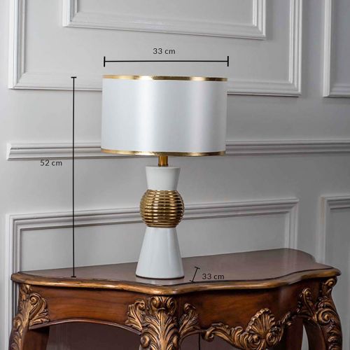 Strip Table Lamp - White & Gold Dimensions