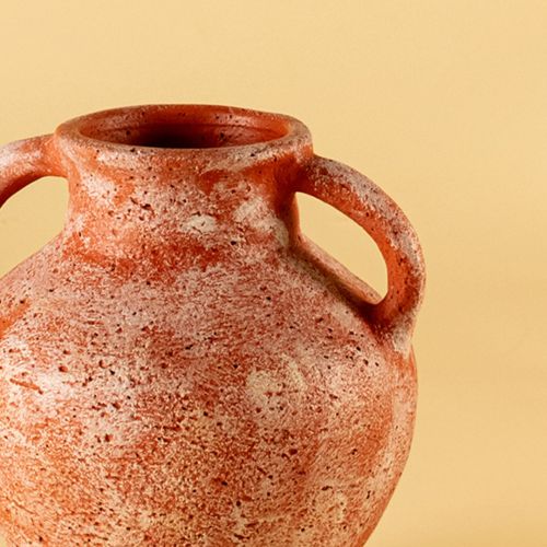 Crackled Terracotta Vase Small Closeup 1