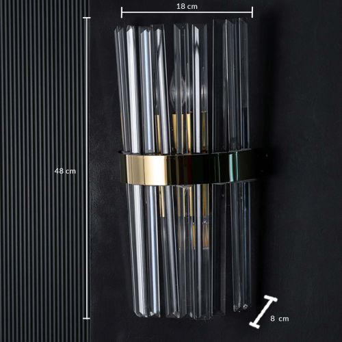 Luxury Royal Crystal Glass Modern Gold Metal Wall Sconce