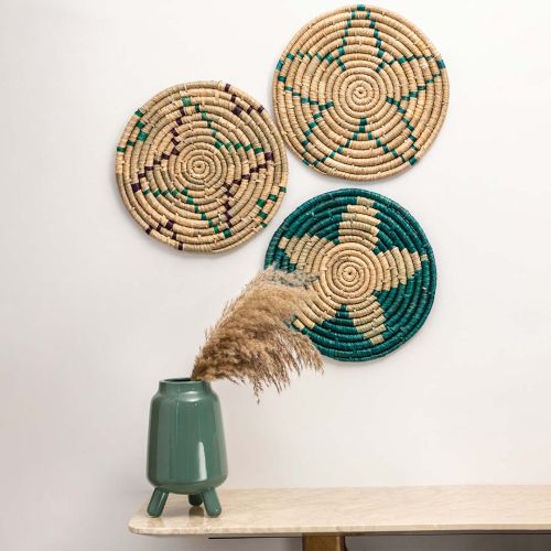 Florish Green Decorative Hanging Wall Basket