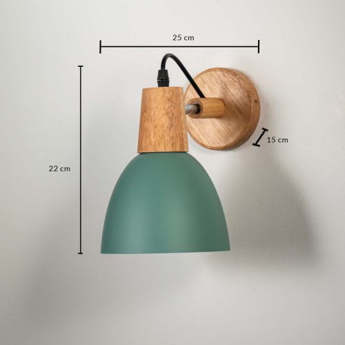 Dome Wooden Wall Light - Green